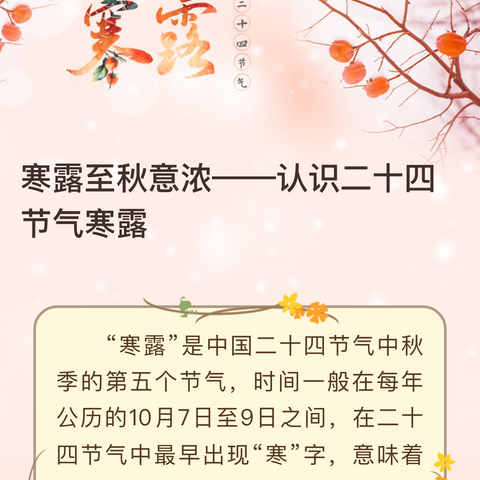 “寒露至，秋意浓”——托克托县新城幼儿园二十四节气之寒露主题活动