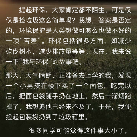 保护环境从我做起——开封市静宜中学七七中队实践活动